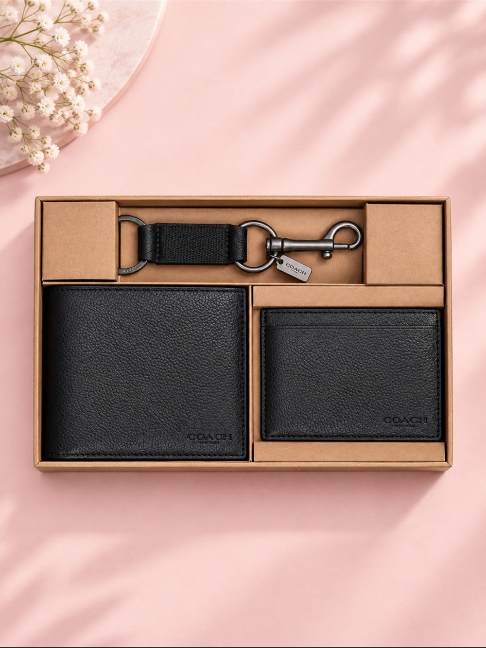 💯COACH Boxed 3 In 1 Wallet Gift Set